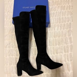 Stuart Weitzman Stretch back high heel over- the-knee boot.